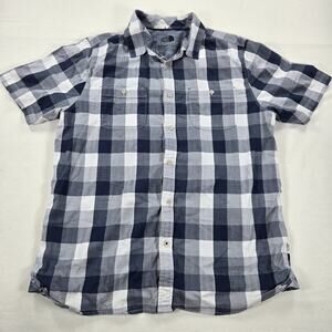 The North Face Shadow Cosmic Blue Gingham Plaid Button Up Shirt Men's Size Large